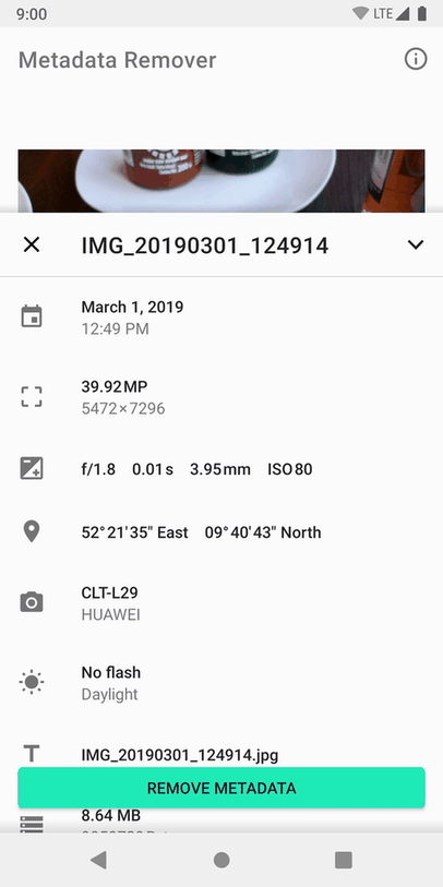 Metadata Remover screenshot