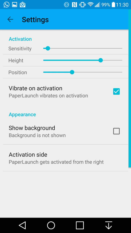 PaperLaunch: Side launcher screenshot