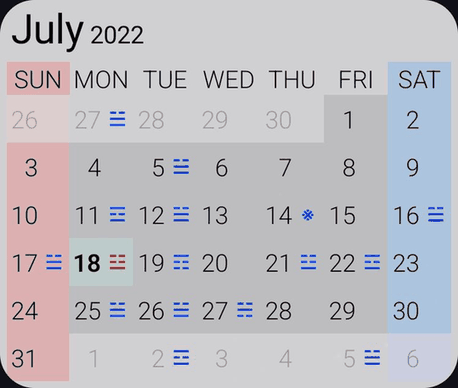 MinCal Widget screenshot
