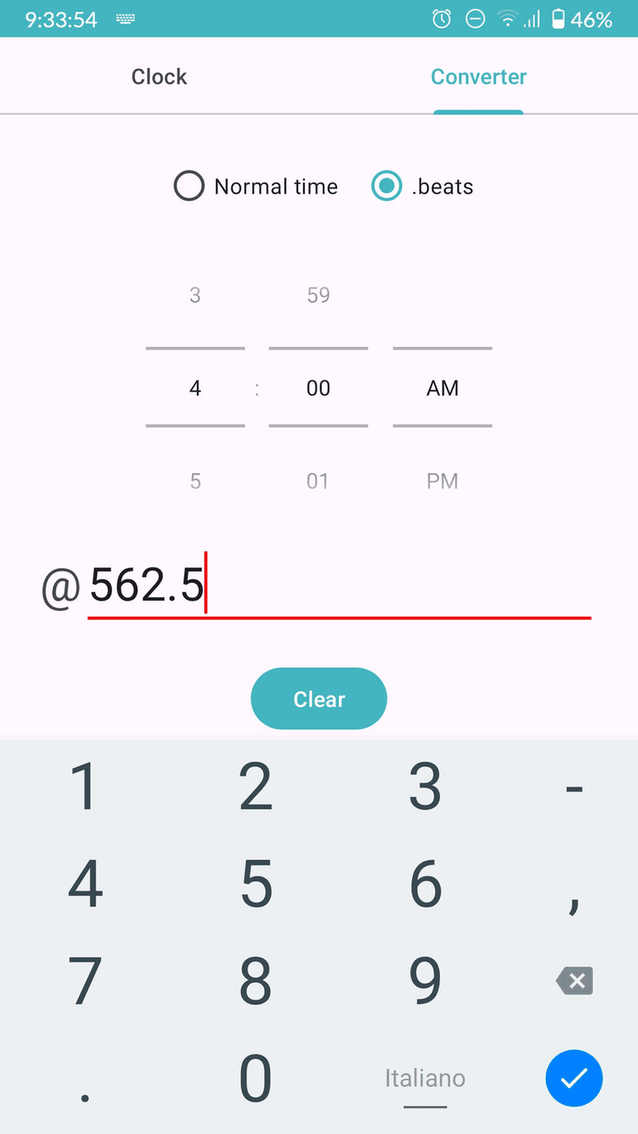 Swatch .beat clock screenshot