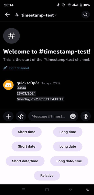 Discord Timestamp Inserter screenshot