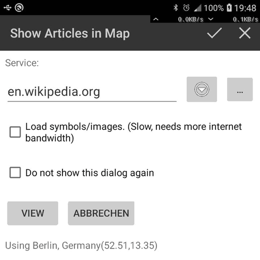 Show Articles in Map screenshot