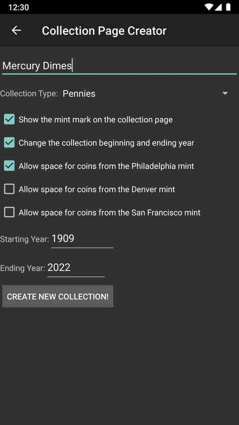 Coin Collection screenshot