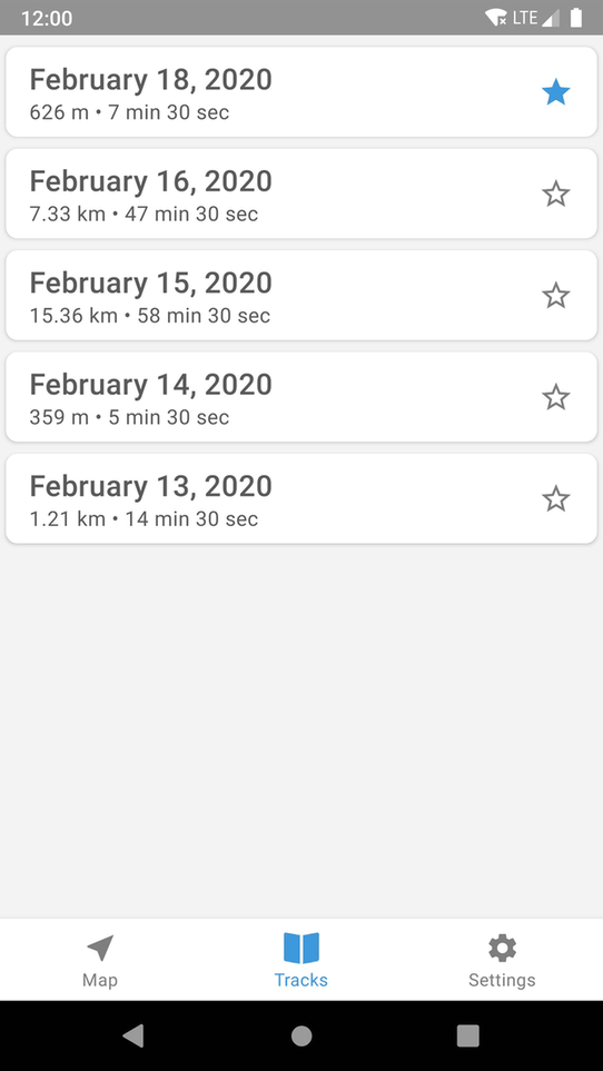 Trackbook screenshot