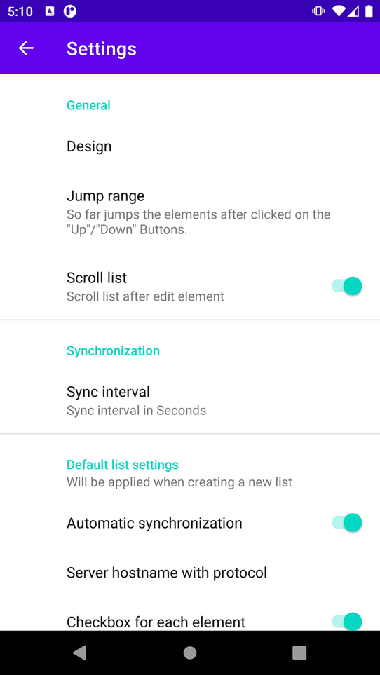 OpenSyncedLists screenshot