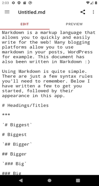 SimpleMarkdown screenshot