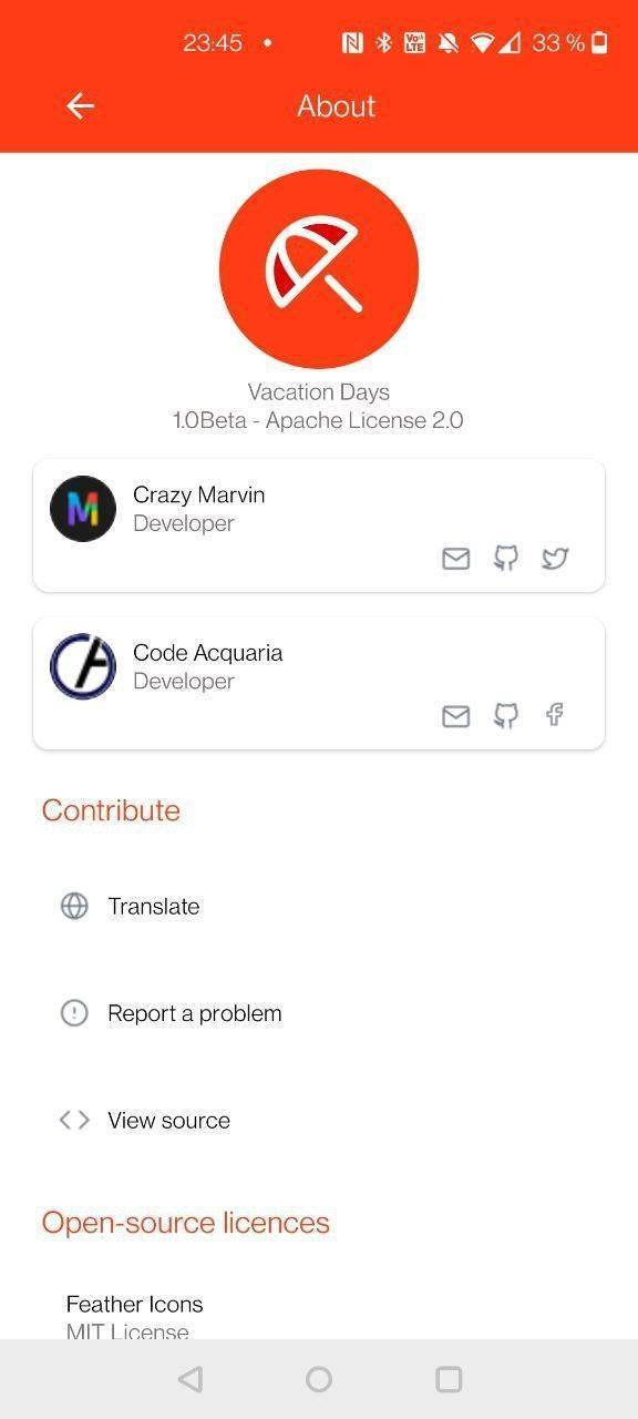 Vacation Days screenshot