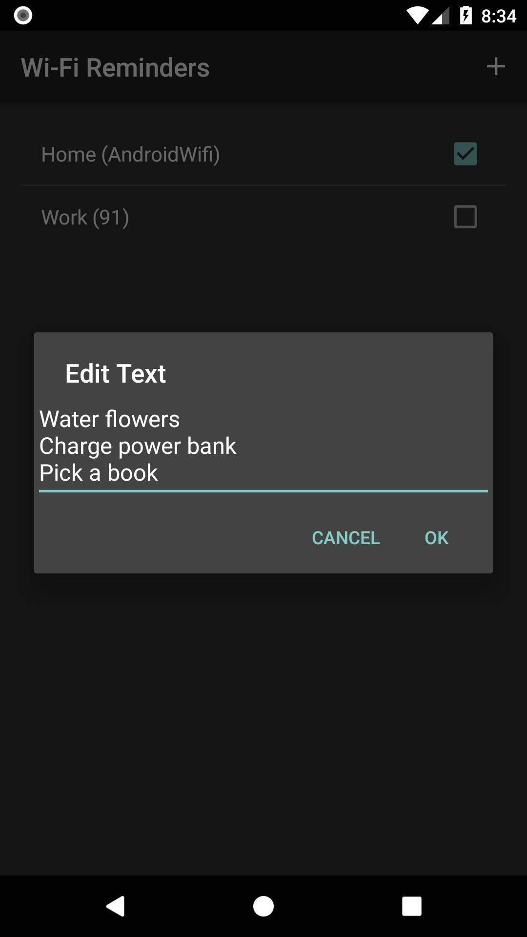 Wi-Fi Reminders screenshot
