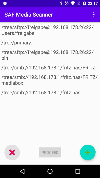 SAF Media Scanner screenshot