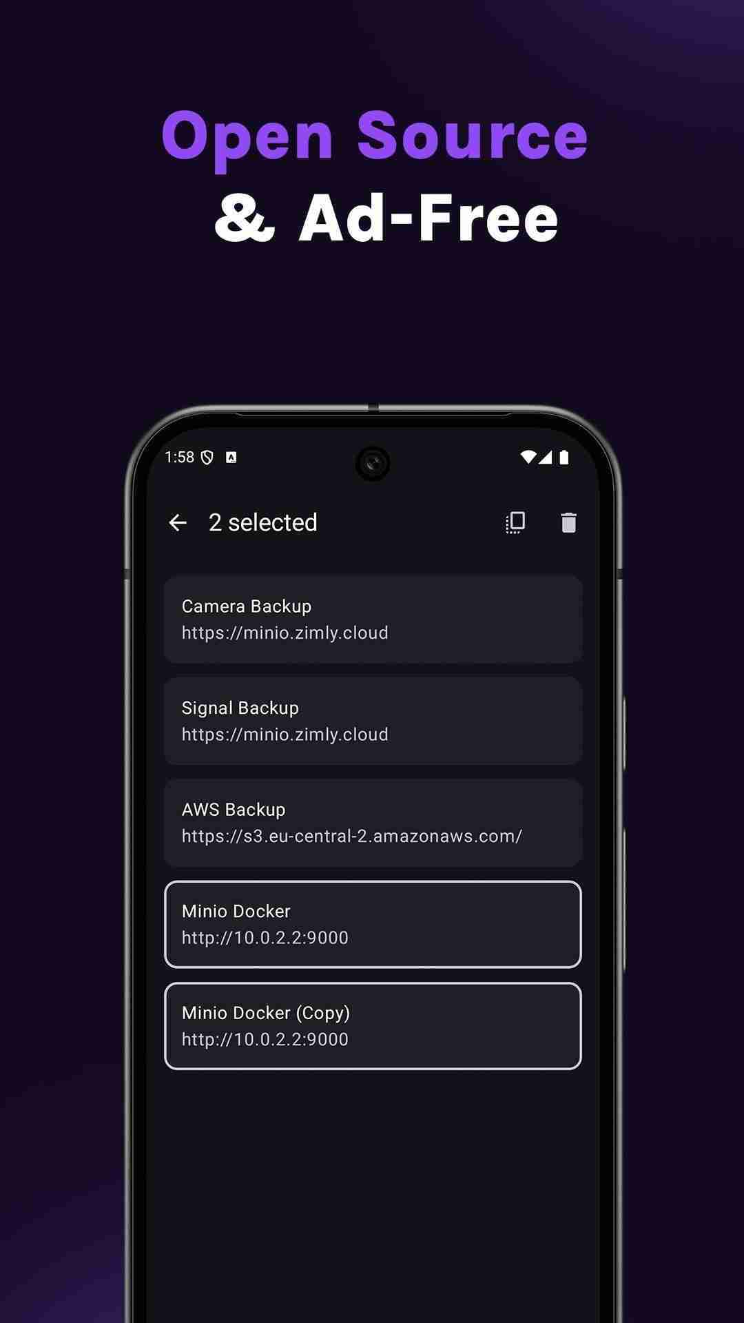 Zimly S3 Backup screenshot