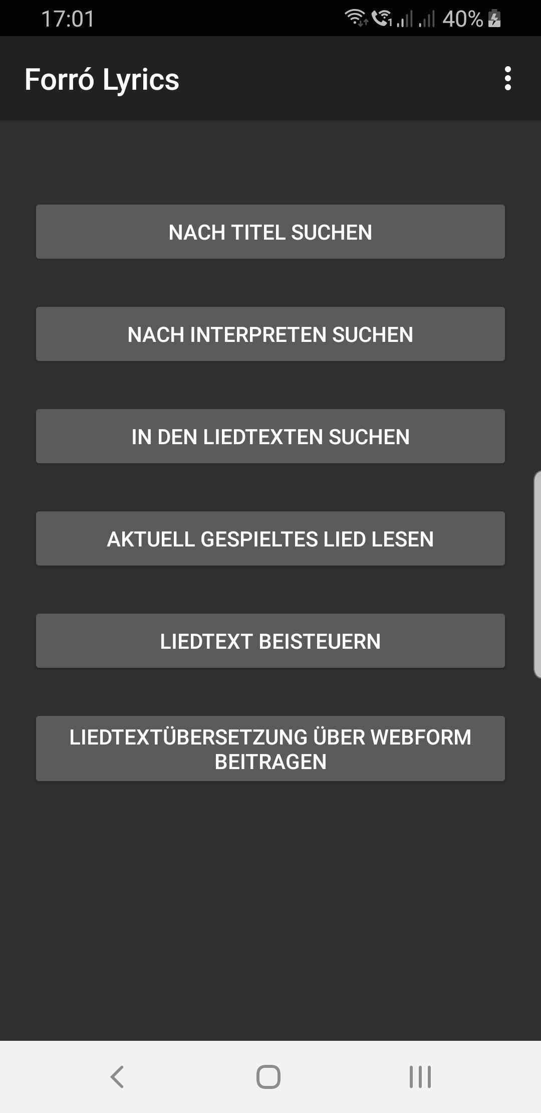 Forro Lyrics screenshot