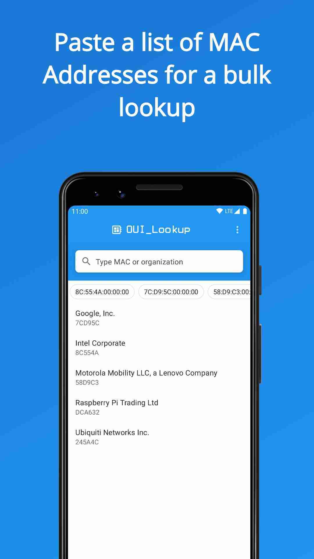 OUI Lookup and Database screenshot
