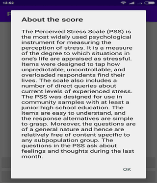 Perceived Stress Scale screenshot