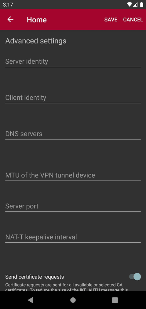 strongSwan VPN Client screenshot