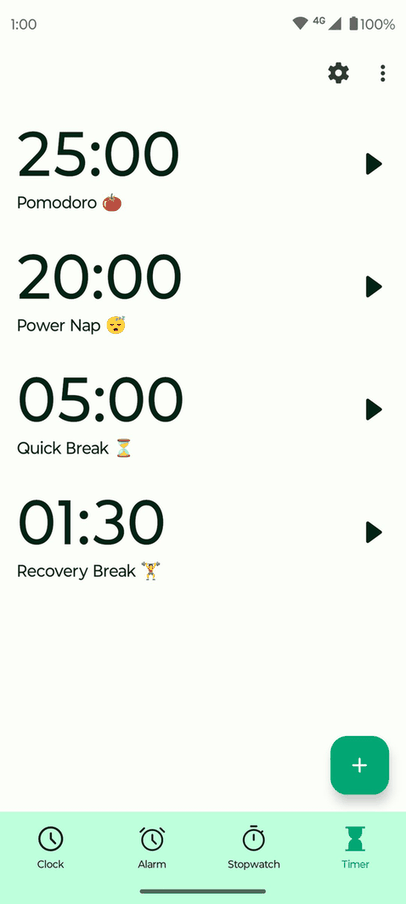 Fossify Clock screenshot