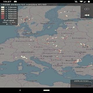 Blitzortung Lightning Monitor screenshot