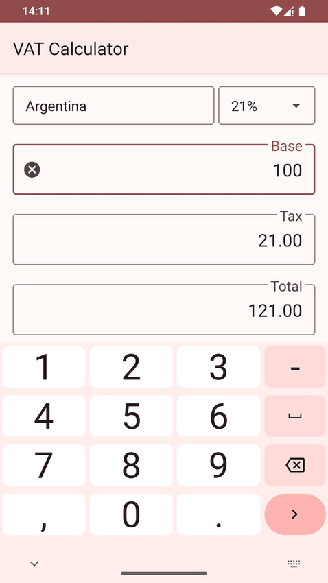 VAT Calculator screenshot