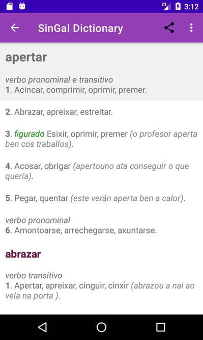 SinGal Dictionary screenshot