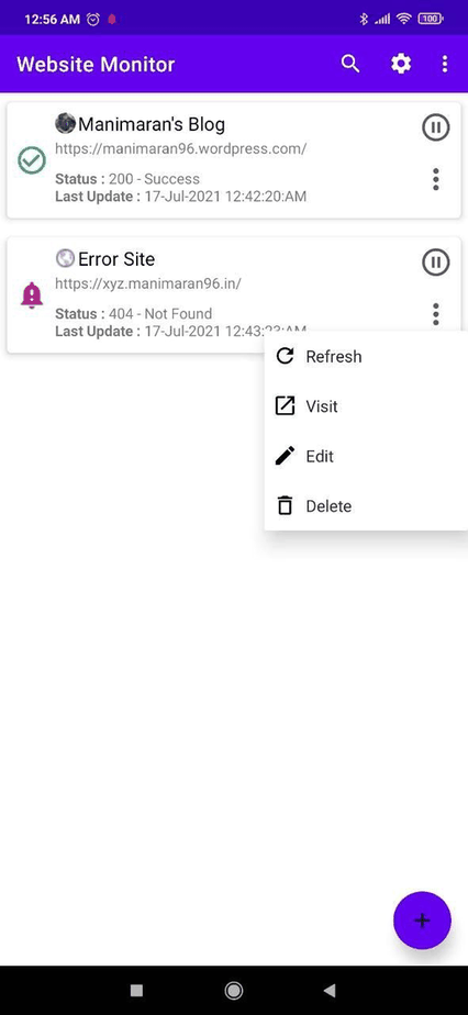 Website Monitor screenshot