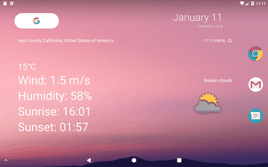 Your local weather screenshot