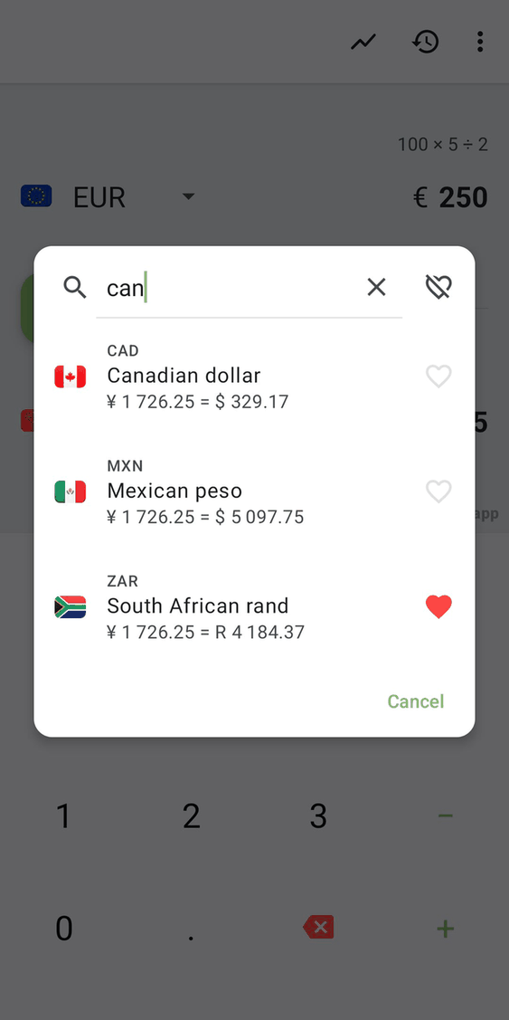 Currencies: Exchange Rate Calculator screenshot