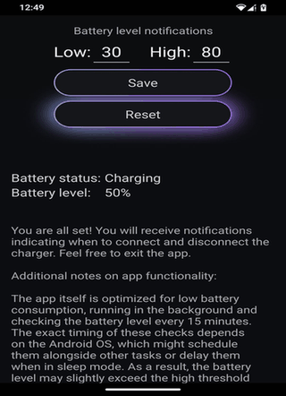 Healthy Battery Charging screenshot