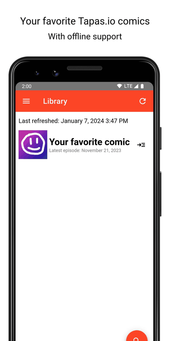 OpenTapasReader screenshot