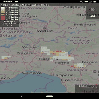 Blitzortung Lightning Monitor screenshot