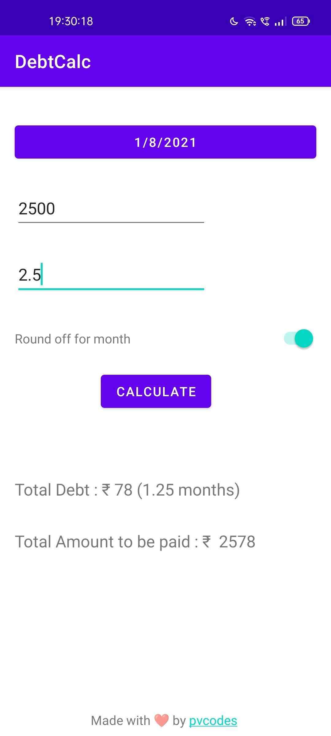 DebtCalc screenshot